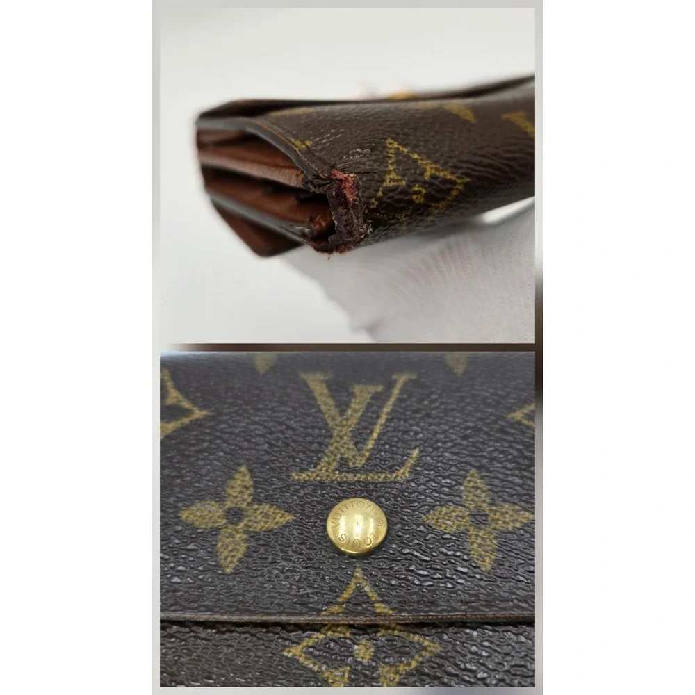 Louis Vuitton Monogram Canvas Elise Trifold Wallet Brown